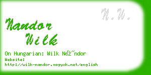 nandor wilk business card